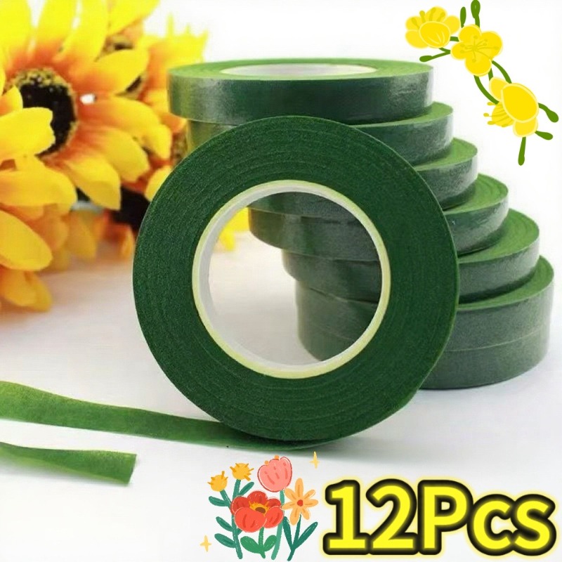 Floral Tape Green - 1-12 рулонов зеленого букета, цветочная лента,