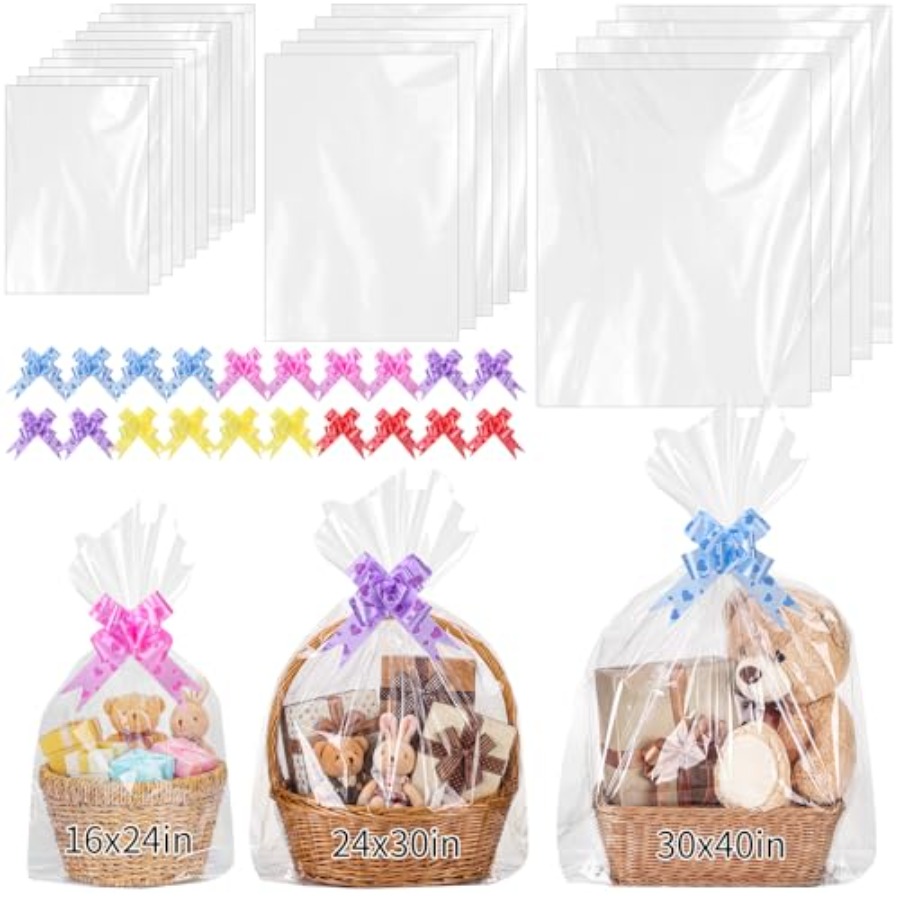 Cellophane Wrap Clear - 20 больших целлофановых пакетов 3 размеров