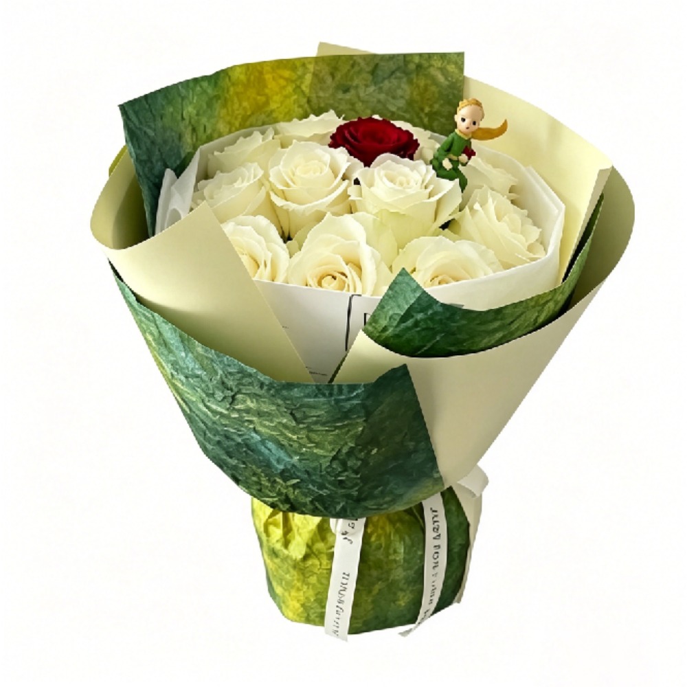 Flower Wrap Kraft - Весенняя градиентная зеленая крафт-бумага для упаковки