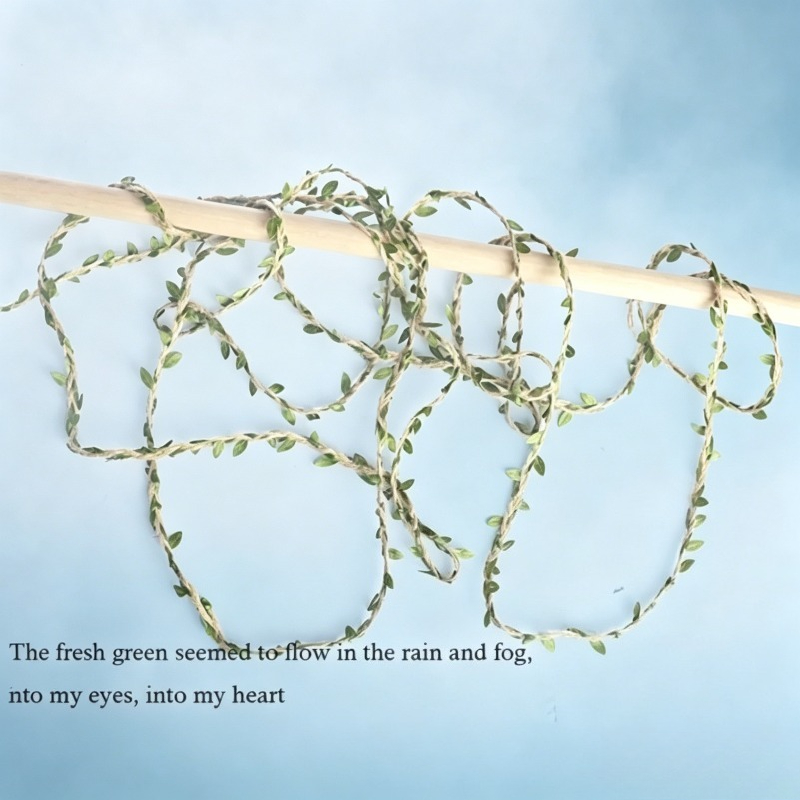 Twine Jute Natural - Натуральная джутовая веревка с искусственными зелеными