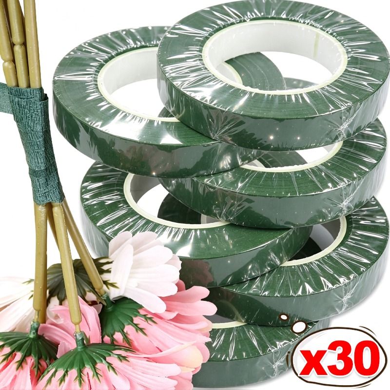 Floral Tape Green - Самоклеящаяся зеленая лента для флористики 30/1x