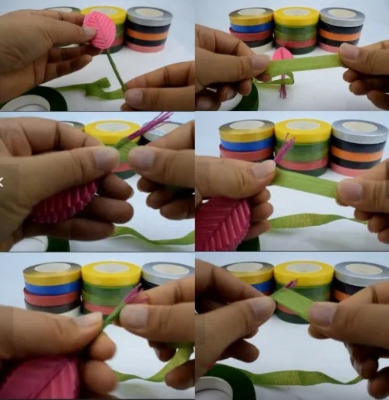 5 шт., 30 ярдов, самоклеящиеся – обзор и цена Floral Tape Green