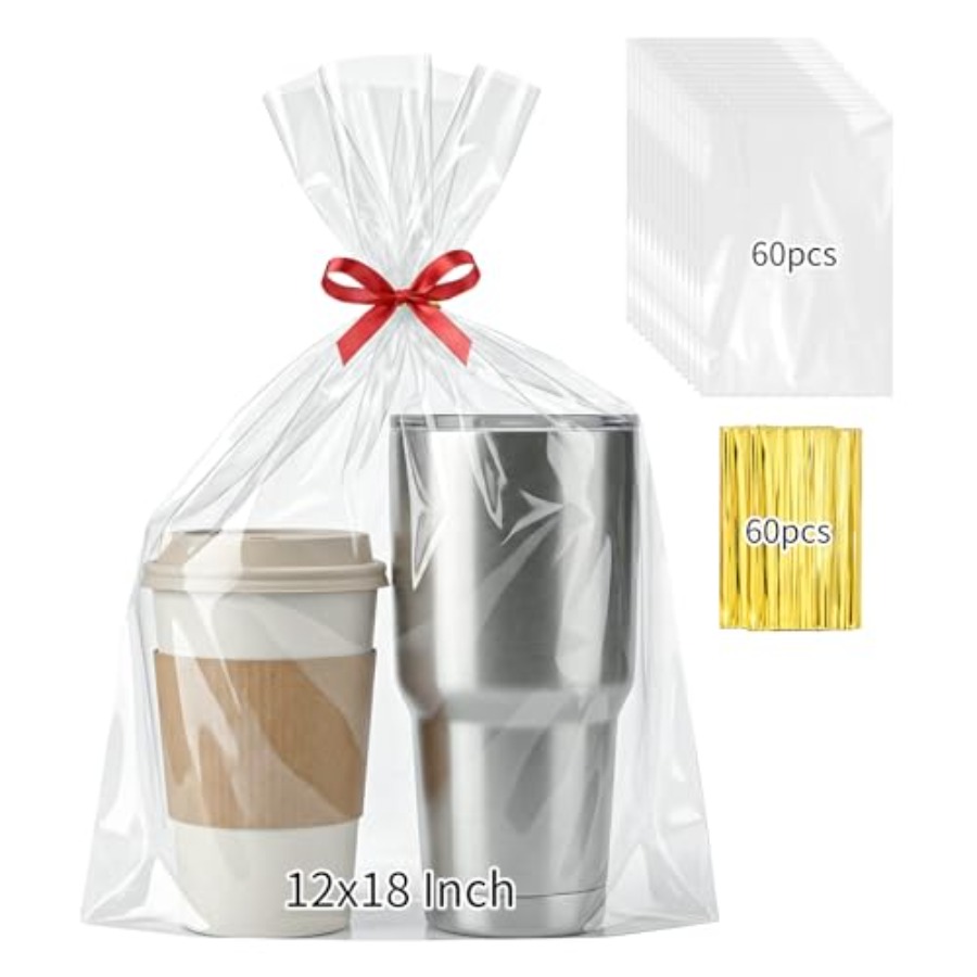 60 шт. целлофановых подарочных – обзор и цена Cellophane Wrap Clear