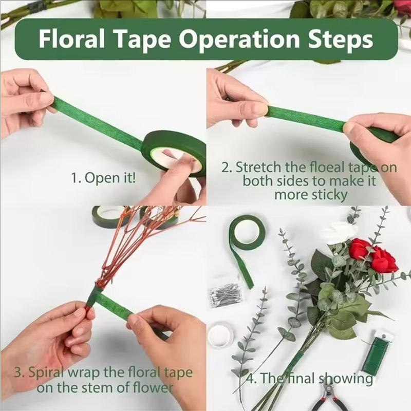 Лента для флористики 30 ярдов, – обзор и цена Floral Tape Green
