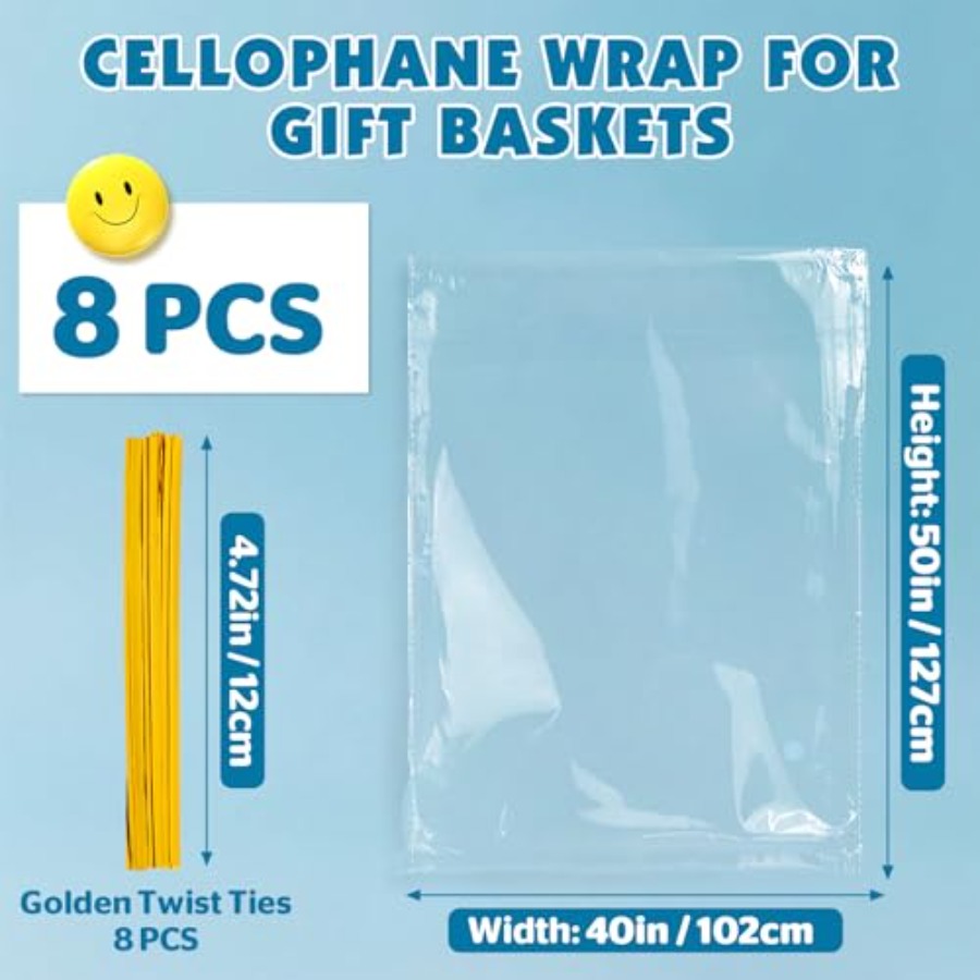 8 больших целлофановых пакетов – обзор и цена Cellophane Wrap Clear