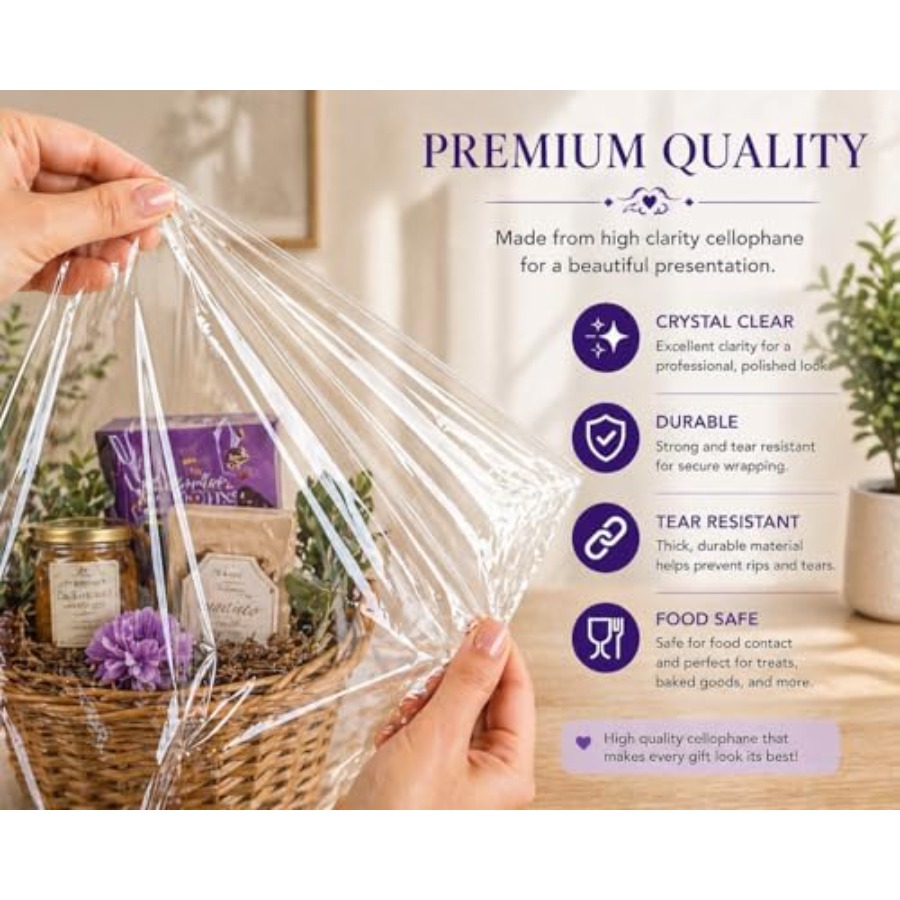 Целлофановые пакеты для подаро – обзор и цена Cellophane Wrap Clear