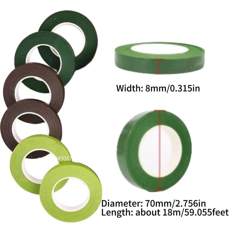 Лента для флористики: зеленая  – обзор и цена Floral Tape Green