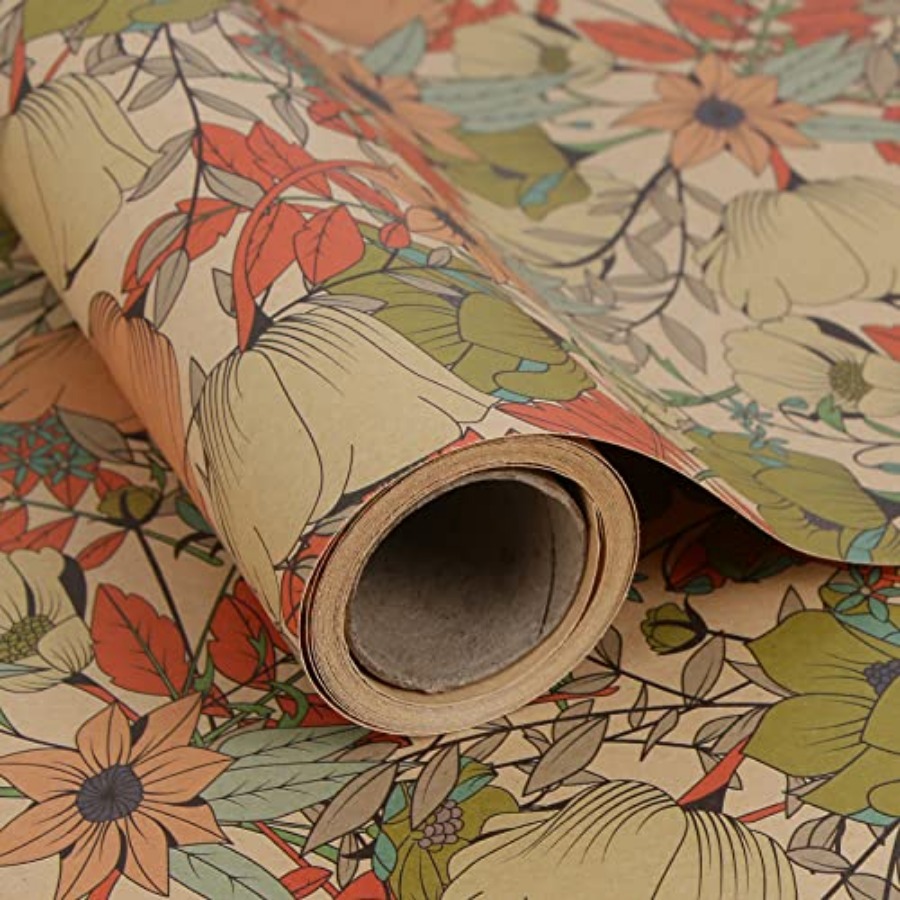 Рулон крафт-бумаги с цветочным – обзор и цена Flower Wrap Kraft