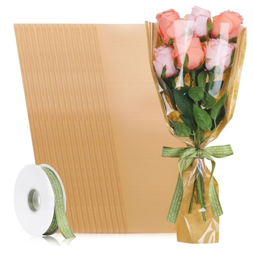 50 шт. светло-коричневых бумаж – обзор и цена Flower Wrap Kraft